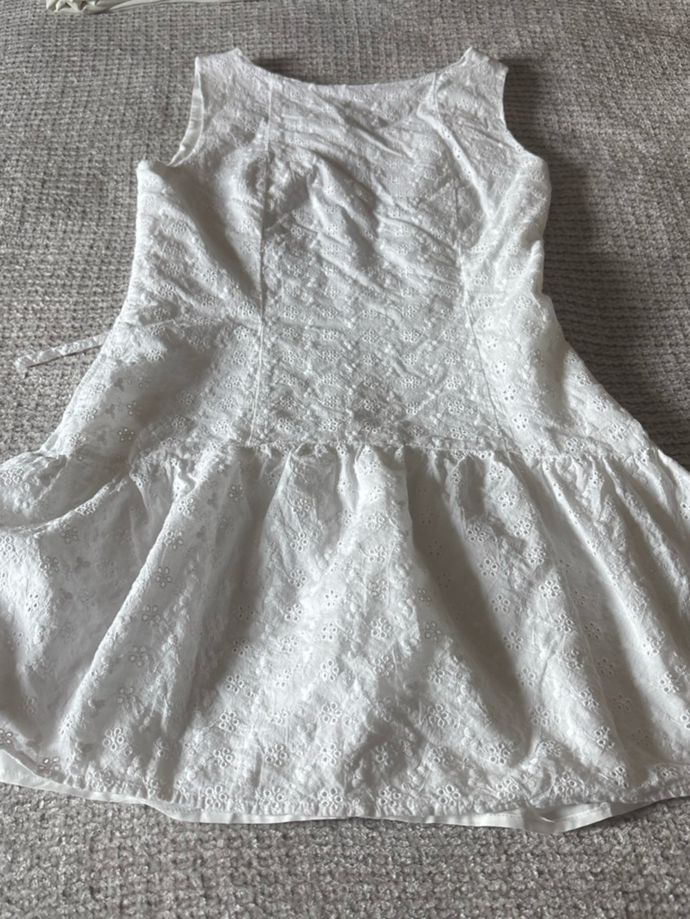 Peppermayo White Eyelet Drop-Waist Mini Dress - Picture 3 of 7